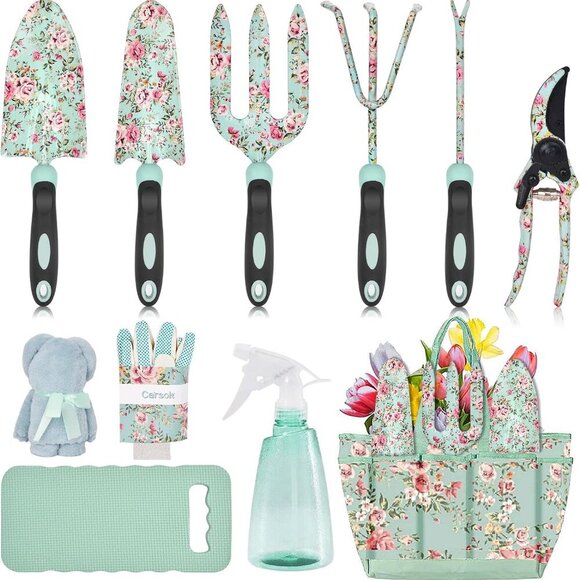 Garden Tools Set, 11 Pcs Heavy Duty Floral Gardening Tools Kit with Non-Slip Rub - Picture 1 of 7